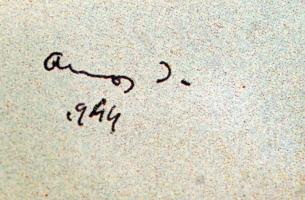 Ámos Imre (1907-1944): Vázlatlap. Kőbányai János:Szolnoki vázlatfüzet. Reprint nyomat, papír, üvegez...