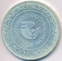 1984. 500Ft Ag "Nők évtizede" T:BU Eredeti tokban, tanúsítvánnyal!