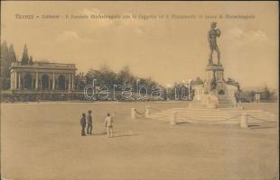 Firenze, Piazzale Michelangiolo con la Loggetta ed il Monumento in onore di Michelangiolo / square, statue