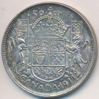 Kanada 1944. 50c Ag "VI. György" (11.65g) T:2,2- Canada 1944. 50 cents Ag "George VI" (11.65g) C:XF,VF