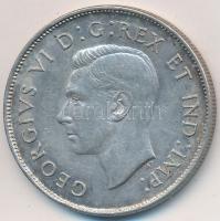 Kanada 1944. 50c Ag "VI. György" (11.65g) T:2,2- Canada 1944. 50 cents Ag "George VI&...