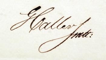 1859 Buda, Haller Ferenc tábornok(1796-1875) tábornok, horvát bán aláírása levélen