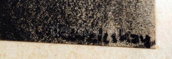 Ruzicskay György (1896-1993): Kémények. Algrafia, papír, jelzett az algrafián, üvegezett keretben 24...