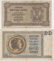 Vegyes: Jugoszlávia 1936. 20D + Szerbia / Német megszállás 1941. 20D T:III,III-
Mixed: Yugoslavia 19...