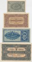 1920. 20f + 1K + 20K + 1923. 100K "Magyar Pénzjegynyomda Rt. Budapest" T:II,II-