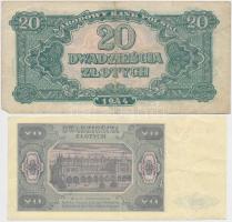 Lengyelország/II.V.H. után Lengyel Nemzeti Felszabadítási Bizottság 1944. 20Zl + 1948. 20Zl T:III
Po...