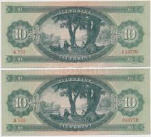 1949. 10Ft (2x) sorszámkövetők T:I-,II