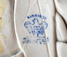 Herendi porcelán rózsa, kézzel festett, jelzett, apró kopásnyomokkal, m: 5,5 cm