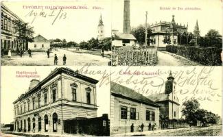 Hajdúszoboszló, Körner gőzmalom, takarékpénztár, katolikus templom, főtér