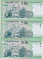 2006. 200Ft (3x) sorszámkövetők T:I