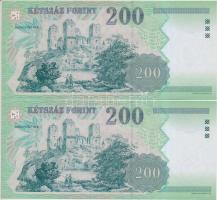 2007. 200Ft (2x) sorszámkövetők T:I
