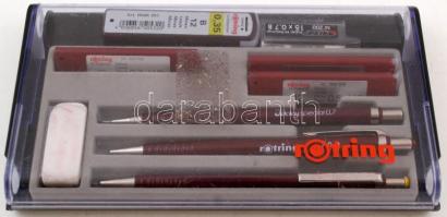 Rotring töltőceruza-készlet, 3 db toll, különböző vastagságú hegyekkel, radírral, saját dobozában