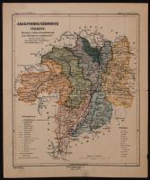 1913 Abauj-Torna Vármegye térképe. 1:380 000, Kiadatott a vallás és közoktatásügyi m. kir. Miniszter úr megbízásából. Magyar Földrajzi Intézet. Szép állapotban. 32x25cm