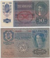 1912. 100K + 1913. 20K II. kiadás + 1914. 50K + 1915. 10K + 1916. 1K + 1917. 2K mindegyik "Deut...