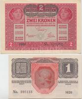 1912. 100K + 1913. 20K II. kiadás + 1914. 50K + 1915. 10K + 1916. 1K + 1917. 2K mindegyik "Deut...