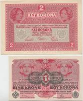 1912. 100K + 1913. 20K II. kiadás + 1914. 50K + 1915. 10K + 1916. 1K + 1917. 2K mindegyik "Deut...