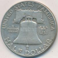 Amerikai Egyesült Államok 1954D 1/2$ Ag "Franklin" T:2- USA 1954D Half Dollar Ag "Franklin" C:VF Krause KM# 199