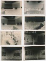 1936 Régi mozibelső, a falon látható a berlini olimpia plakátja, 8 db fotónegatív, 9x6 cm