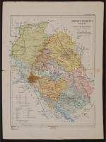 1913 Pozsony Vármegye térképe. 1:300 000, Kiadatott a vallás és közoktatásügyi m. kir. Miniszter úr megbízásából. Magyar Földrajzi Intézet. Hajtás mentén szakadozott. 44x32cm