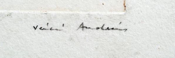 Váci András (1926- ): Zsófi néni, rézkarc, papír, jelzett, 19×14 cm