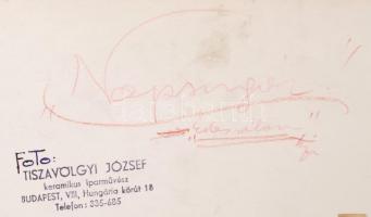 1961 Tiszavölgyi József: "Napsugár", felületén törésnyomokkal, pecséttel jelzett, felirato...