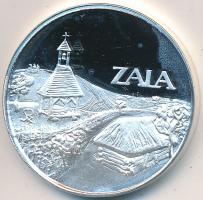 DN Zala megye érme ezüstözött fém emlékérem eredeti tokban (32mm) T:PP