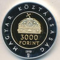 1999. 3000Ft Ag "Az államalapítás 1000. évfordulója" eredeti tokban tanúsítvánnyal T:PP  Adamo EM160
