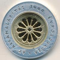 1999. 3000Ft Ag "Az államalapítás 1000. évfordulója" eredeti tokban tanúsítvánnyal T:PP 
A...