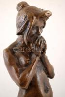 Horvay János: (1873-1944): Éva. Bronz, jelzett, márvány talapzaton, m:54 cm
