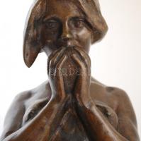 Horvay János: (1873-1944): Éva. Bronz, jelzett, márvány talapzaton, m:54 cm