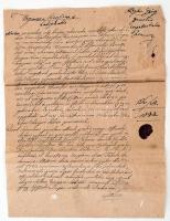 1848-as hadijelentés facsimile másolata viaszpecséttel / Copy of military document