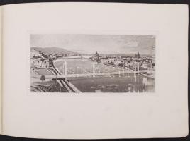 Jelzés nélkül: Kilátás a Dunára, rézkarc, papír, karton tokban, mellette MNB-s aláírással, 7×15 cm