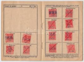 1941-45 Turul biztosító díjbefizetési könyvecske 43 tagdíjbélyeggel
