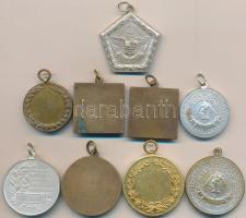 ~1930. 9db díjérem mellszalag nélkül, többnyire szignóval, közte "MOVE Rákosligeti TSE", &...