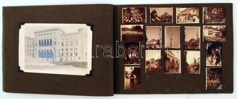 cca 1940-1950 Életképek Szarajevóból, fotóalbum, 45 képpel, 4,5x3,5 és 14x9 cm közötti méretekben /
...