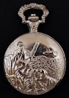 Timestar vadászjelenetes japán quartz zsebóra másodpercmutatóval, működik