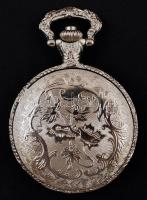 Timestar vadászjelenetes japán quartz zsebóra másodpercmutatóval, működik