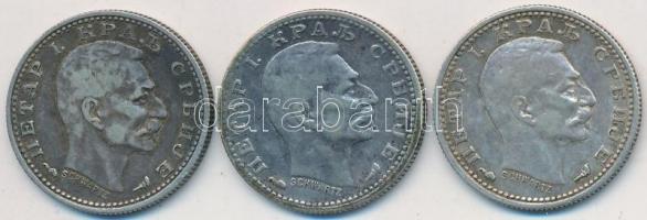 Szerbia 1915. 50p Ag (3x) T:2-
Serbia 1915. 50 Para Ag (3x) C:VF