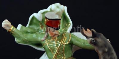 Herendi porcelán János vitéz, kézzel festett, jelzett, hibátlan, m: 20 cm