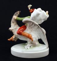 Herendi porcelán János vitéz, kézzel festett, jelzett, hibátlan, m: 20 cm