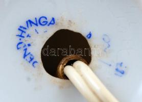 Herendi Rothschild porcelán lámpa, kézzel festett, jelzett, apró kopásnyomokkal, lámpaernyővel, izzó...