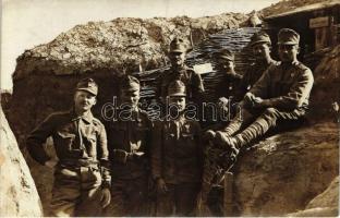 1917 Volhynia, magyar katonák a lövészárokban / Military WWI, Hungarian soldiers in the trench, photo