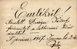 1917 Volhynia, magyar katonák a lövészárokban / Military WWI, Hungarian soldiers in the trench, phot...