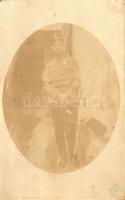 1917 Világháborús magyar gyalogos tiszt; Eperjesen készült katonafotó / Hungarian WWI infantry officer, photo