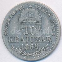 1869KB 10kr Ag "Magyar Királyi Váltó Pénz" T:2-