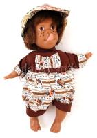 Mókás baba figura, műanyag fej és végtagok, tömött test,h:19cm