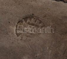 Antik teafűszűrő, fém, jelzett,kissé horpadt, 19cm