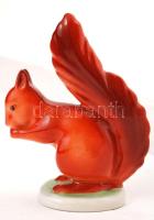 Hollóházi mókus, kézzel festett, jelzett, hibátlan, m:13 cm / Hollóháza chinaware squirrel