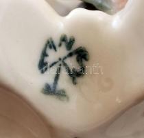 Ens rózsás gyertyatartó, kézzel festett, rózsán apró lepattanás, jelzett, m:4,5 cm