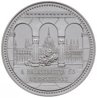 DN "Budapest - A Halászbástya és az Országház" jelzett Ag emlékérem (31,35g/0.999/42mm) T:PP ujjlenyomat